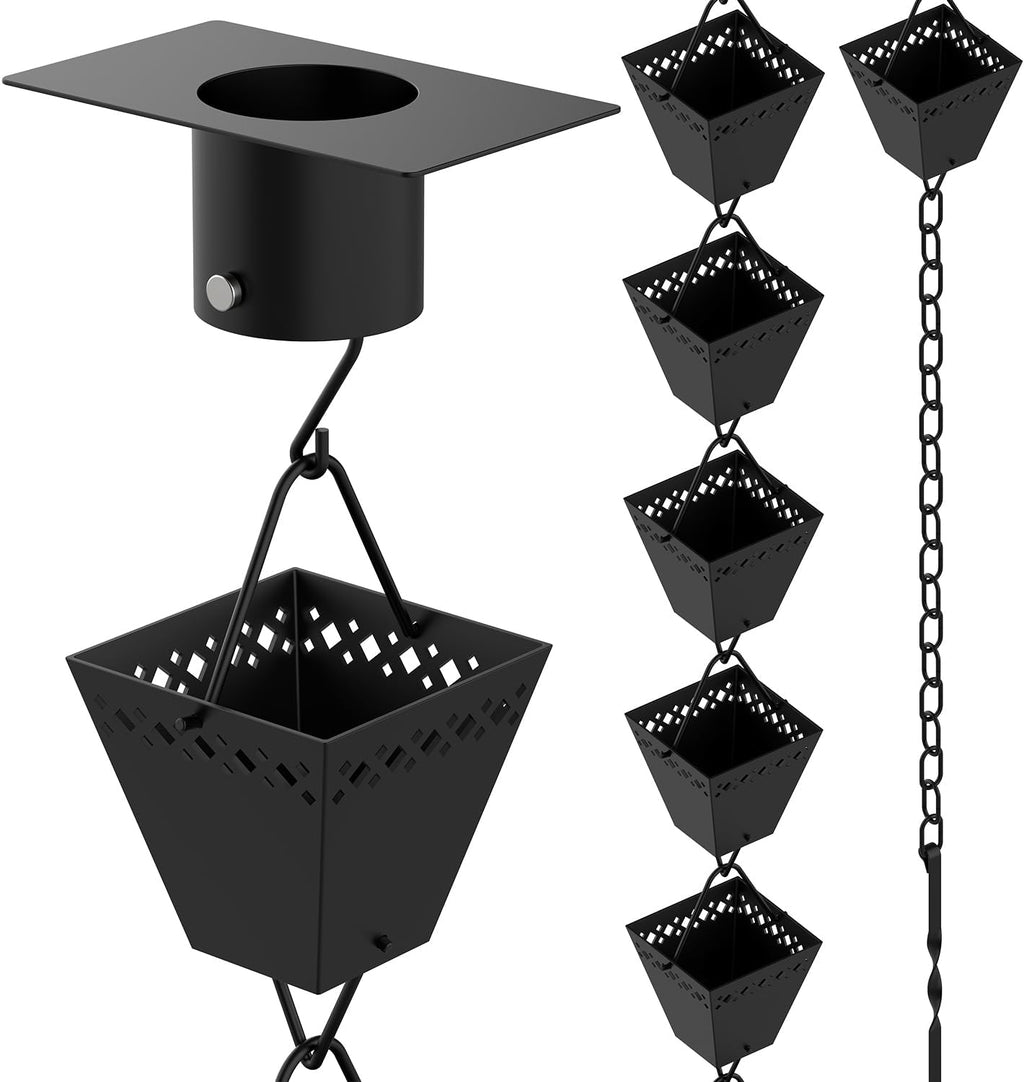 Black Powder Coated Rain Chain Kit 10 ft V59668