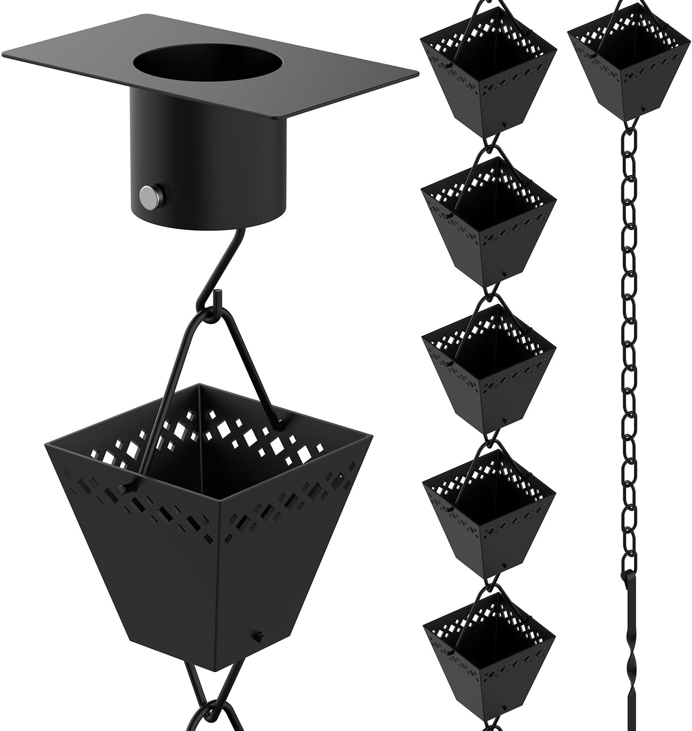 Black Powder Coated Rain Chain Kit 10 ft V59668