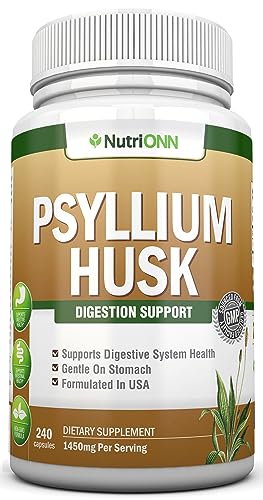 240 Capsules Psyllium Husk Capsules 1450mg Per Serving Double Strength B810