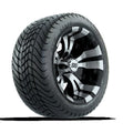 Set of 4 12 inch Black Golf Cart Wheel and Tire D68817