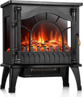 20" Freestanding Electric Fireplace Heater with 3D Flame Effects Q49625