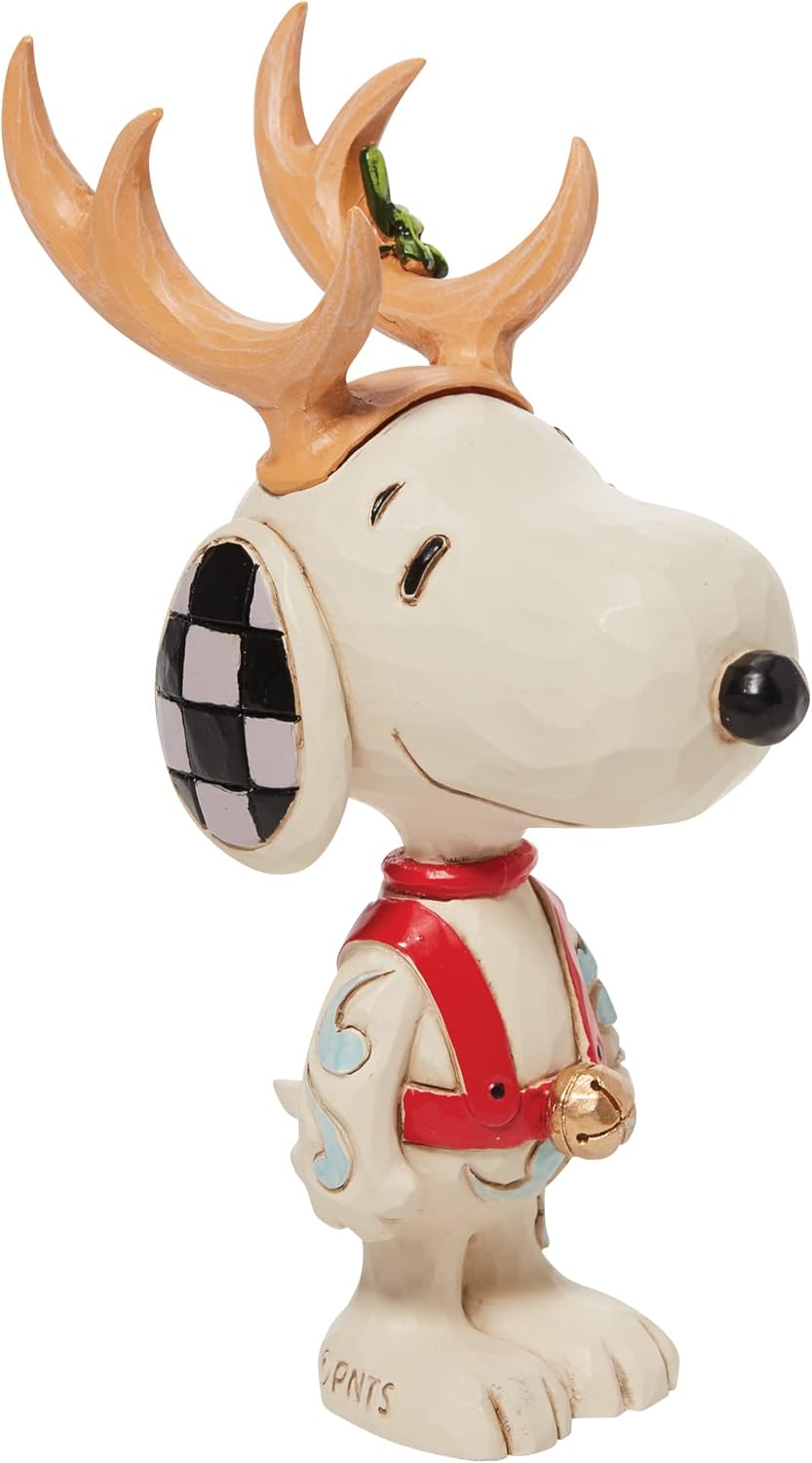 Peanuts Snoopy Reindeer Miniature Figurine, 3.82 Inch, Multicolor V4258