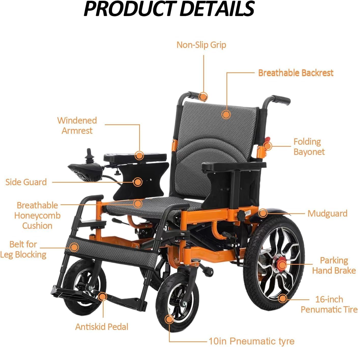 Electric Wheelchair Foldable Portable Power Chair L723
