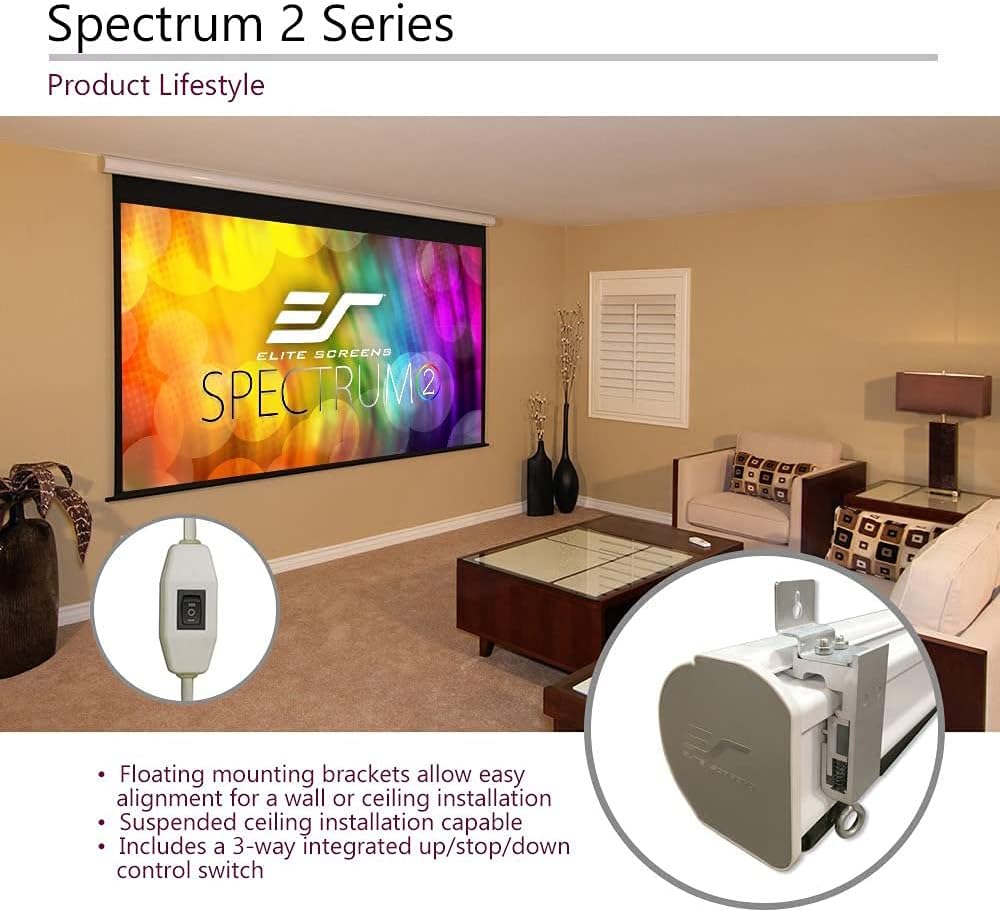 100-inch 16:9 Electric Motorized Drop Down Projection Screen H3582