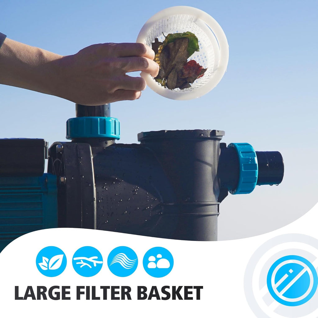2HP 6950 GPH 115V Single Speed Self Priming Pool Pump with Strainer Basket Y607