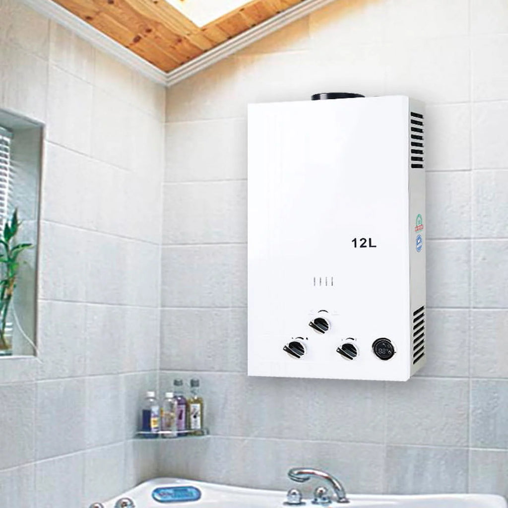 12L Tankless Water Heater LPG Liquid Propane Gas Instant Hot Boiler with Digital Display W63539