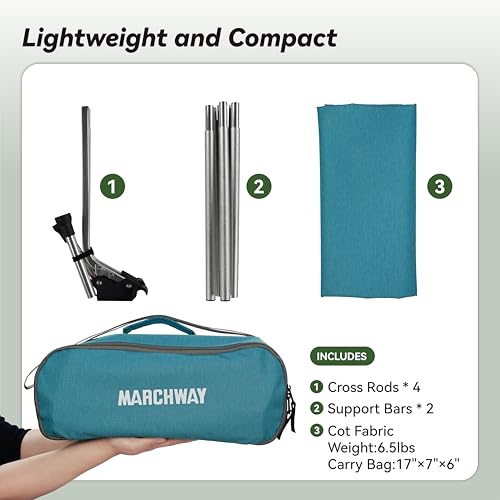 Lightweight Folding Camping Cot Bed with Lever Lock (Black) J274551