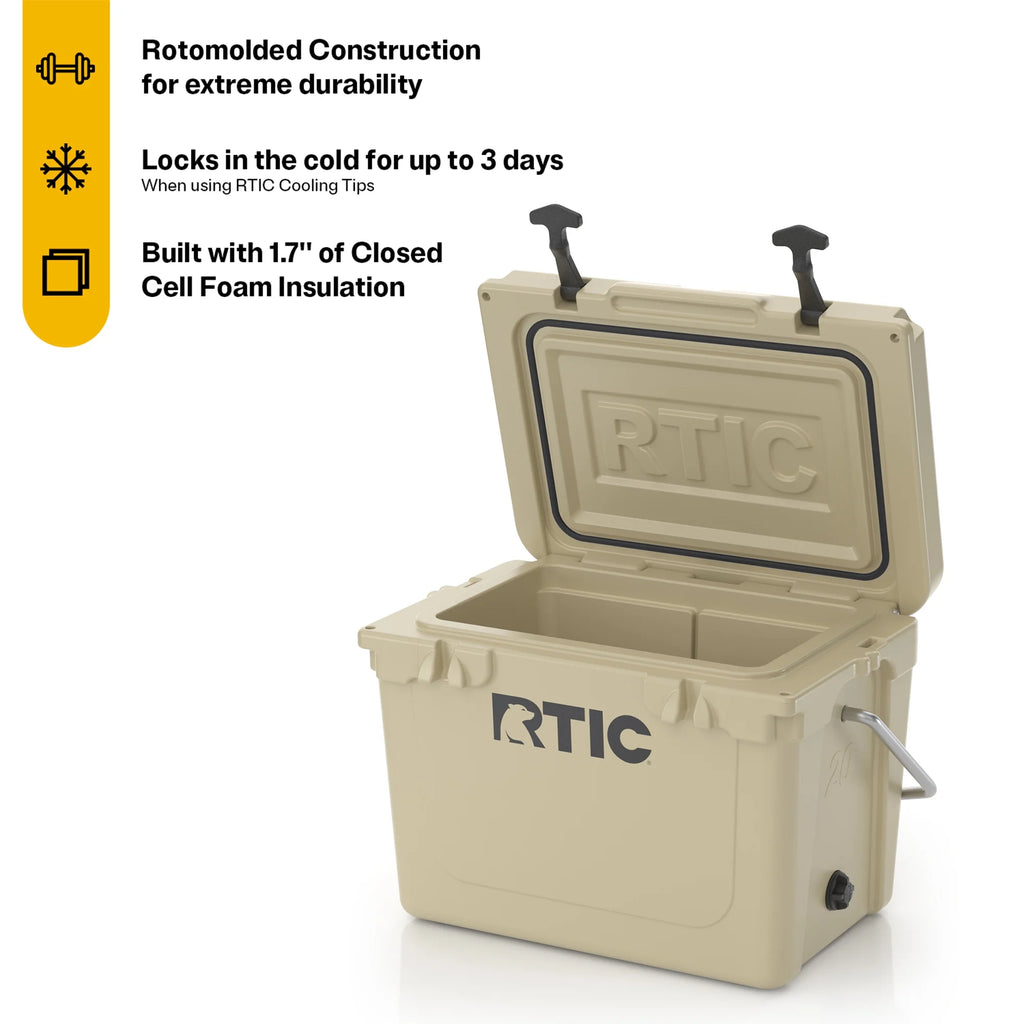 20 QT Hard-Sided Ice Chest Cooler, Tan X86082