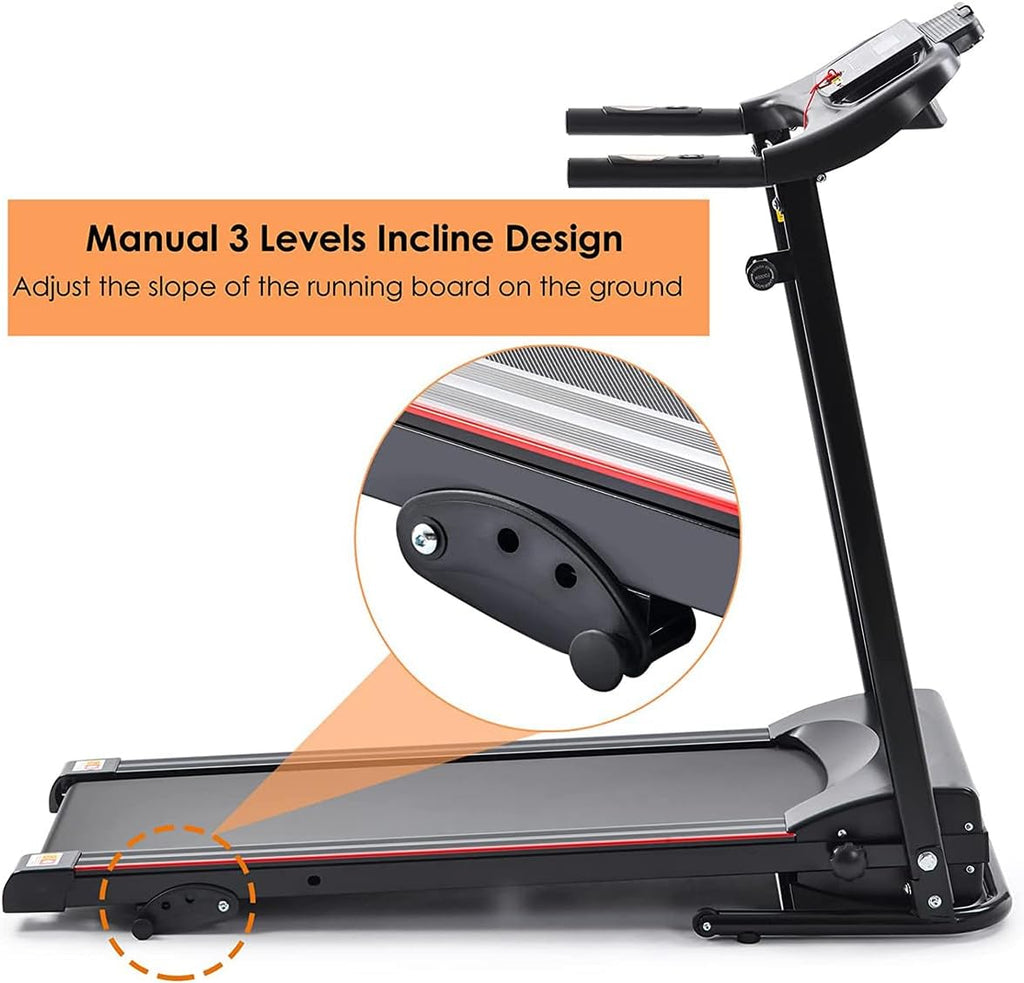 Black Folding Treadmill with Bluetooth and Incline H974919