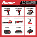 20V Cordless 6-Tool Combo Kit with 3 Ah Battery and 1.5 Ah Battery Z502