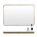 Gold Metal Rectangle Wall-Mounted Mirror 70 X 50Cm K44403