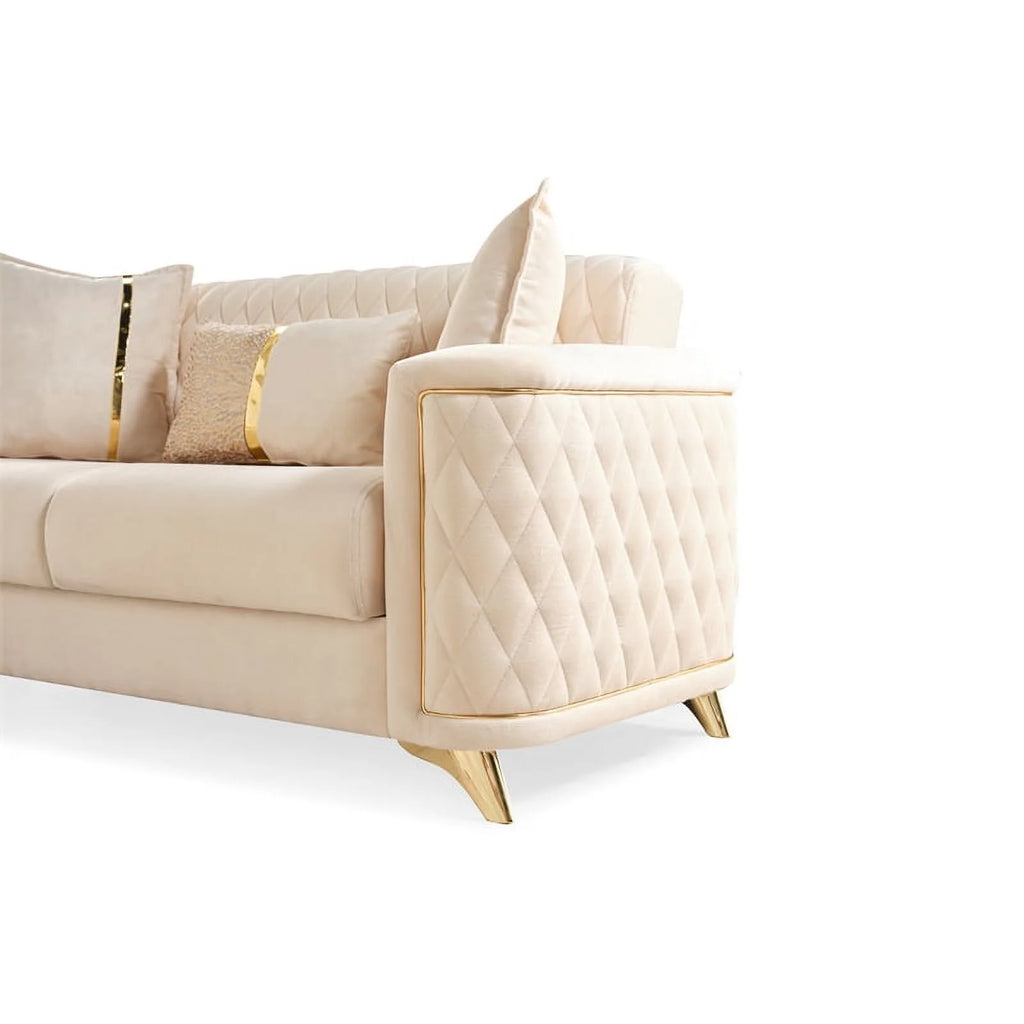 Ivory Velvet Sofa S606572