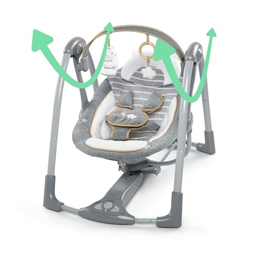 2-in-1 Compact Portable Automatic Baby Swing & Infant Seat, Battery-Powered Vibrations, 0-9 Months 6-20 lbs R9532