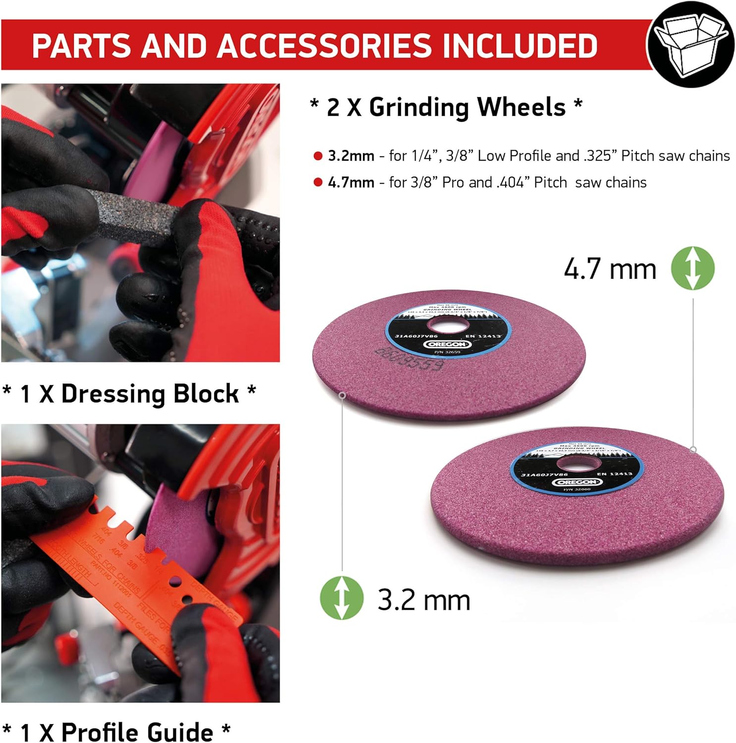 Compact Mini Bench Grinder, Universal Saw Chain Sharpener, Pack of 2 B945040