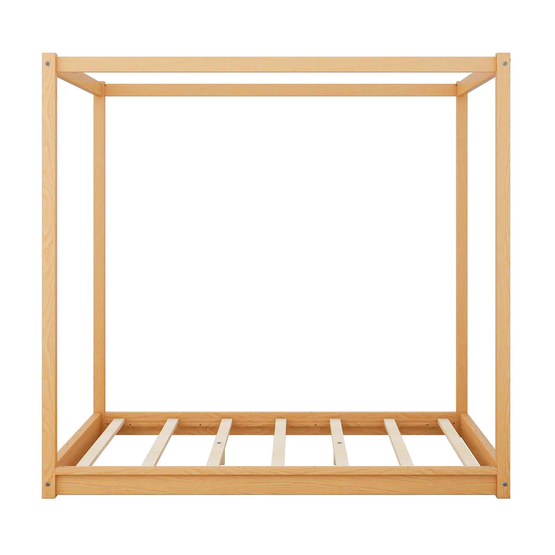 Full Size Wood Canopy Platform Bed A1275