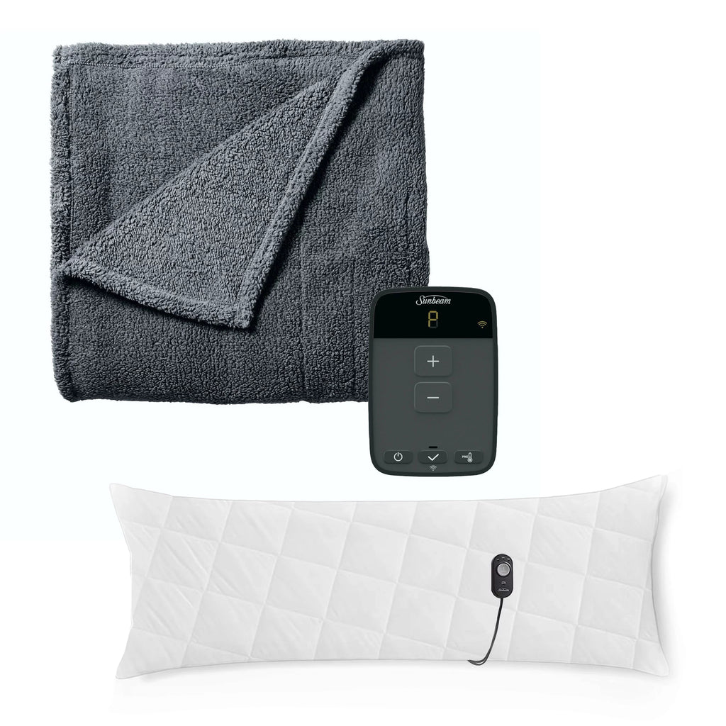 Full Size Heated Blanket with Heated Body Pillow Q8640