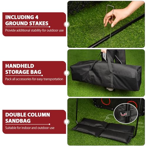 9 Hole Baseball Pitching Target with Carry Bag T5645
