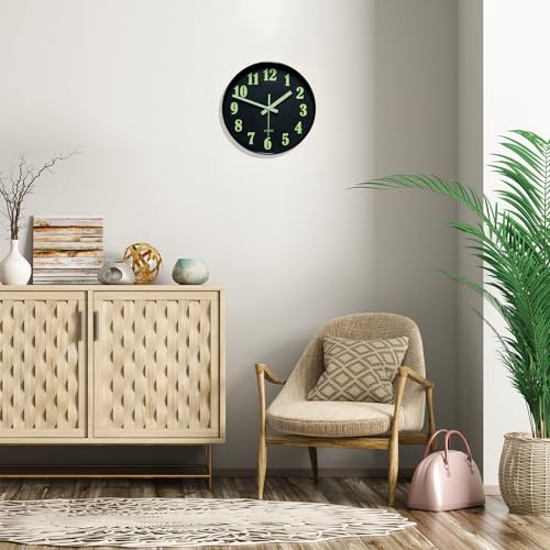 12 Inch Black Silent Wall Clock K60673