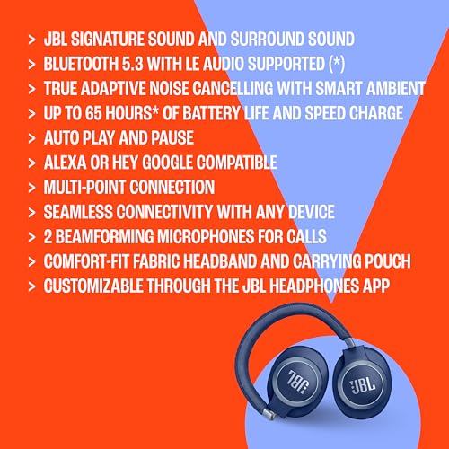 Wireless Over-Ear Headphones with Noise Cancelling (Blue) M803