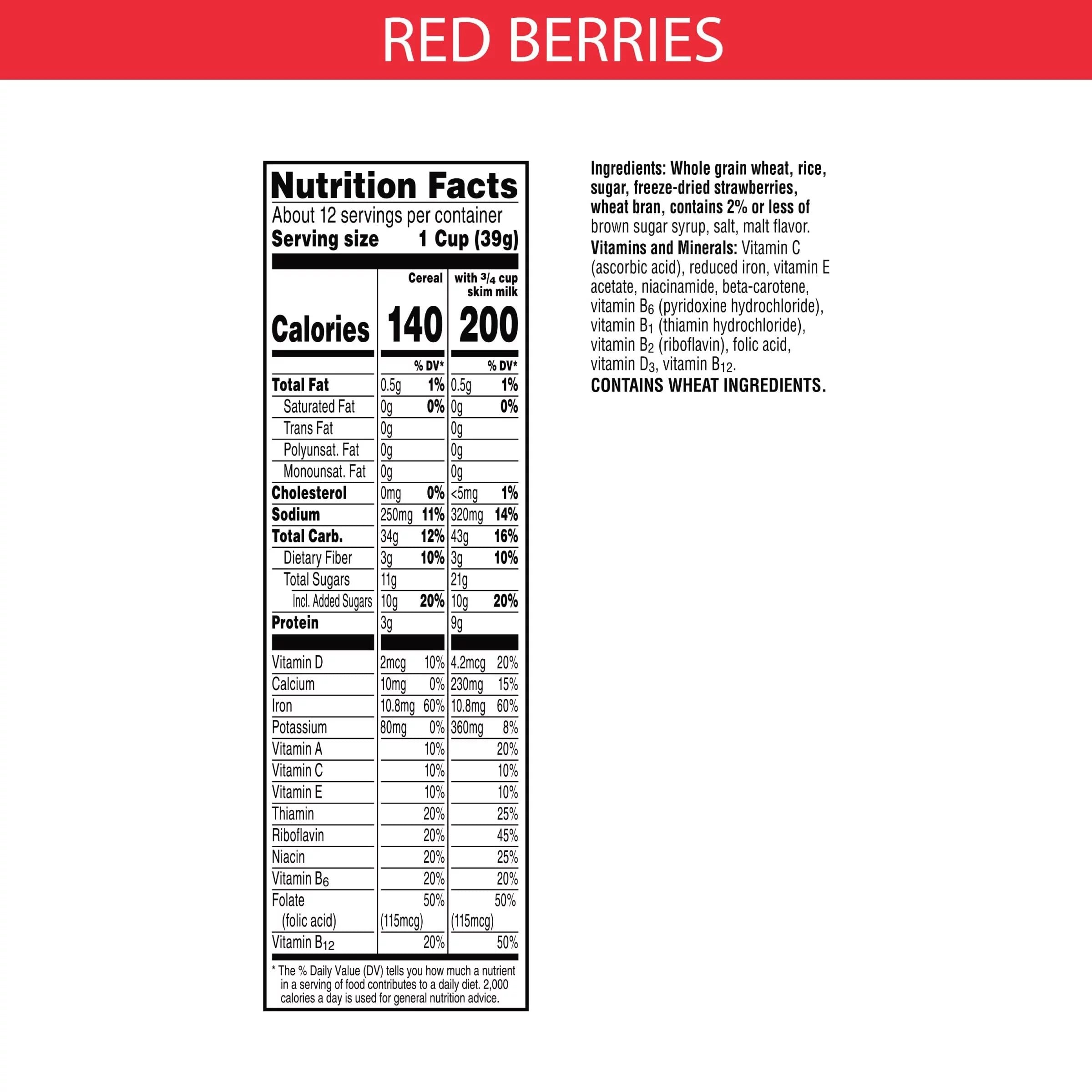Red Berries Cold Breakfast Cereal (Pack of 24) U389