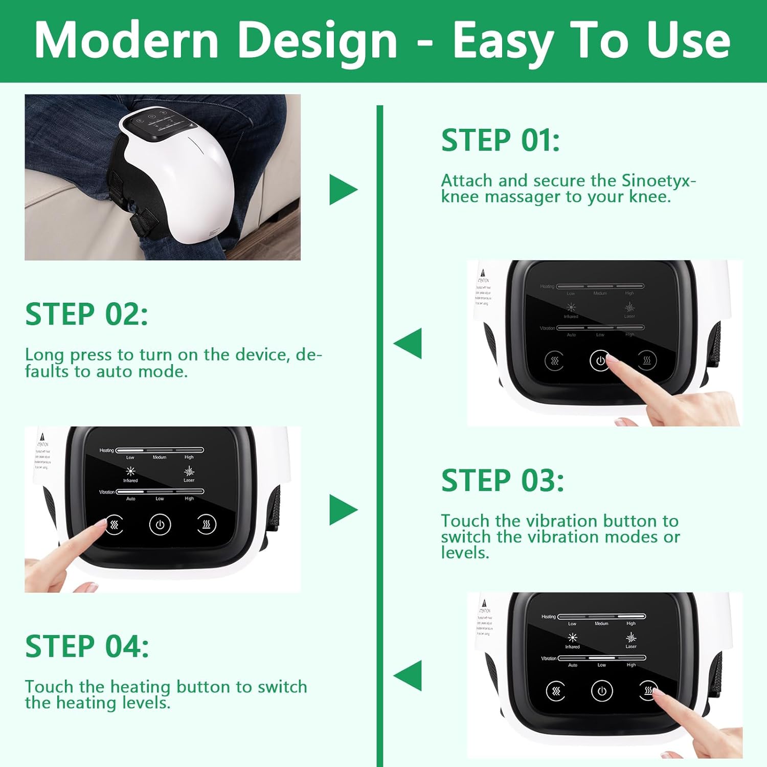 Cordless Knee Massager with Heat T8285