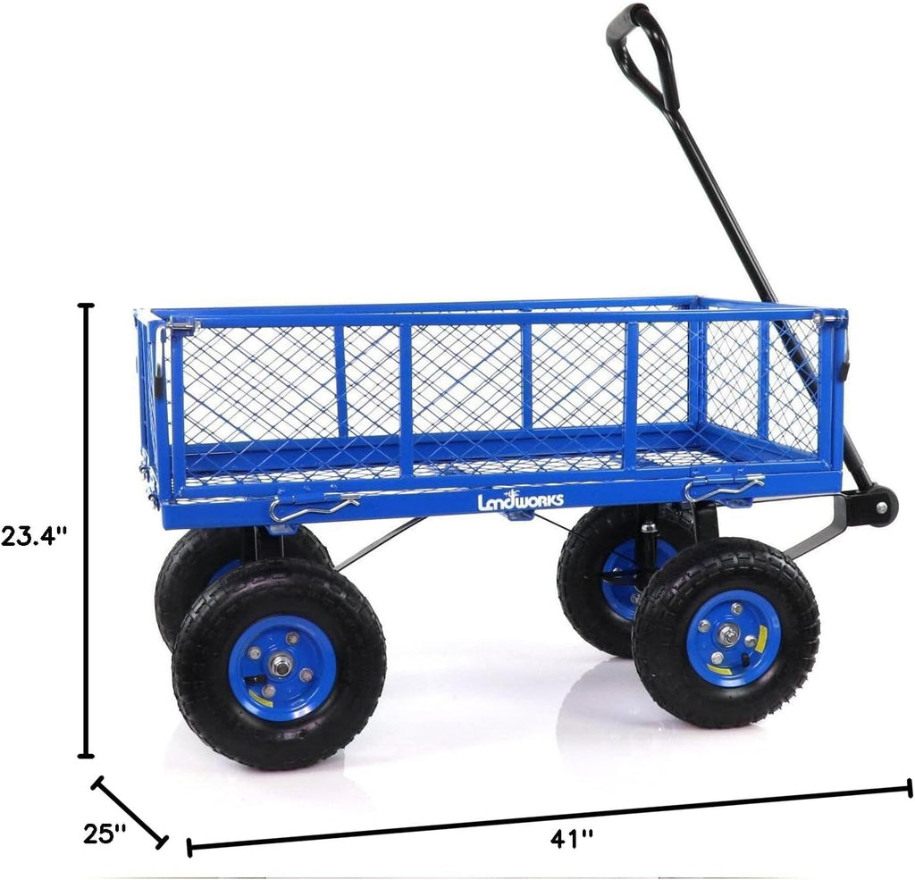 Blue All Terrain Utility Cart with Removable Side Meshes N338