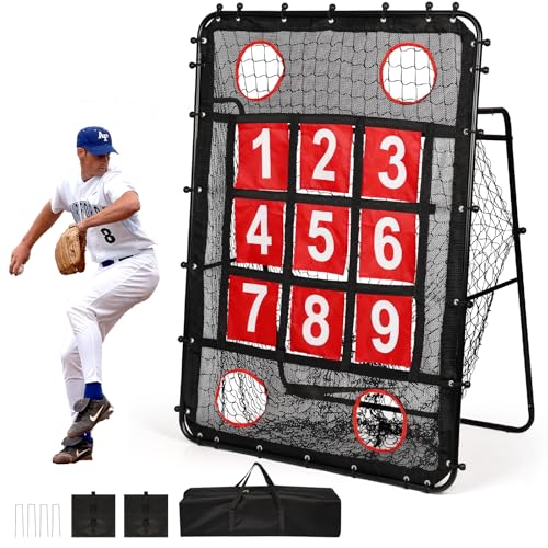 9 Hole Baseball Pitching Target with Carry Bag T5645