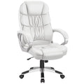 White Leather High Back Office Chair O663