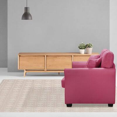 Purple Linen Round Arm Loveseat W27998