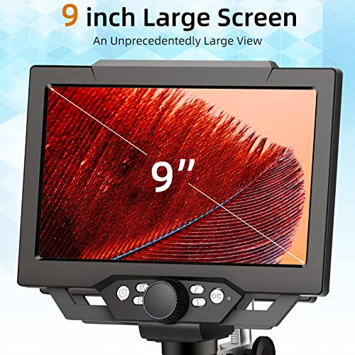 4.3 inch IPS Digital Microscope, 10-1000X Magnification Handheld Camera Video Microscope with 32G TF Card, 8 LED Lights, Rechargeable Battery Microscope K197105