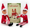 Set of 2 Red Plush Elf Figurines, 14 Inch I1872