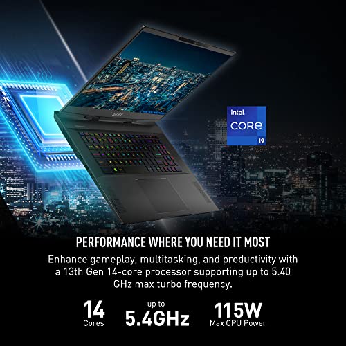 Core Black 17.3" QHD 240Hz Laptop with Intel Core i9-13900H, GeForce RTX 4070, 16GB DDR5, 1TB NVMe SSD, Win 11 Home T8446