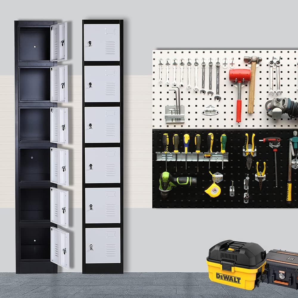 6 Door Tall Metal Storage Locker with Combination Lock D5284