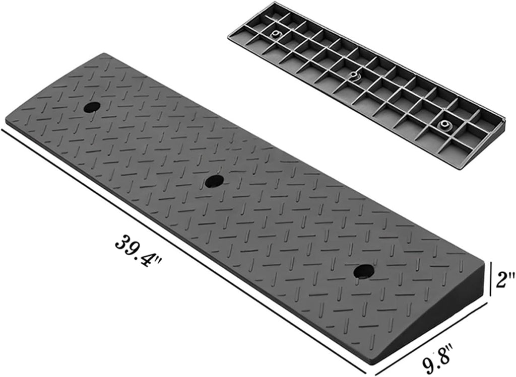 2 Pack 2'' Rise Rubber Curb Ramp Heavy Duty 3 Tons Driveway Ramp S397061