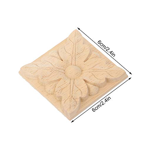 4pcs Square Wood Appliques J198538