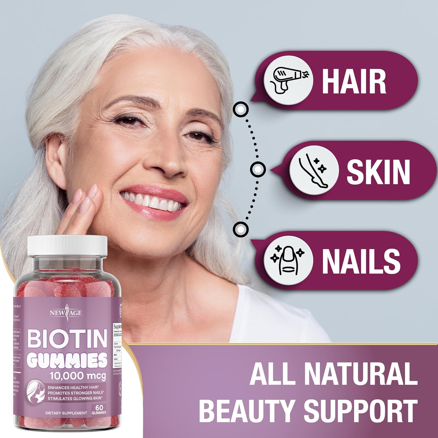 Biotin Gummies 10,000 mcg 120 Count R4241