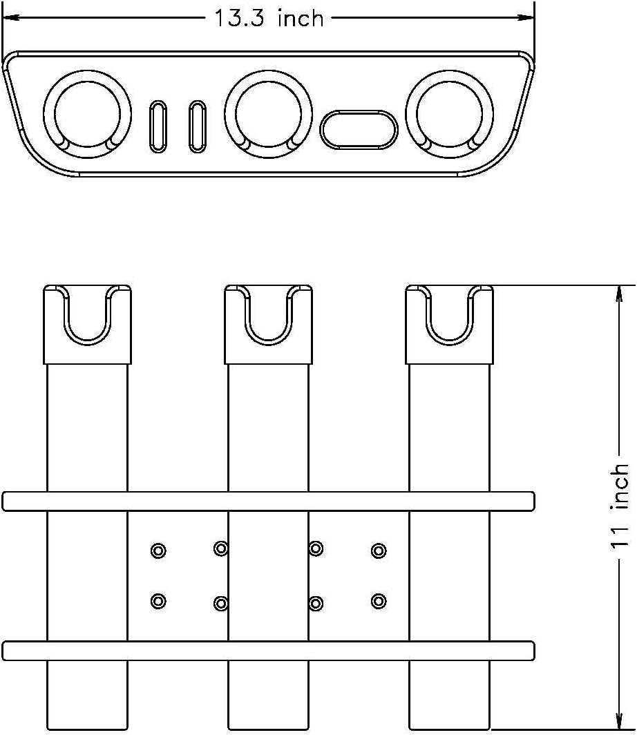 90 Degree Boat Track System Rod Holder E60281