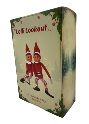 Set of 2 Red Plush Elf Figurines, 14 Inch I1872