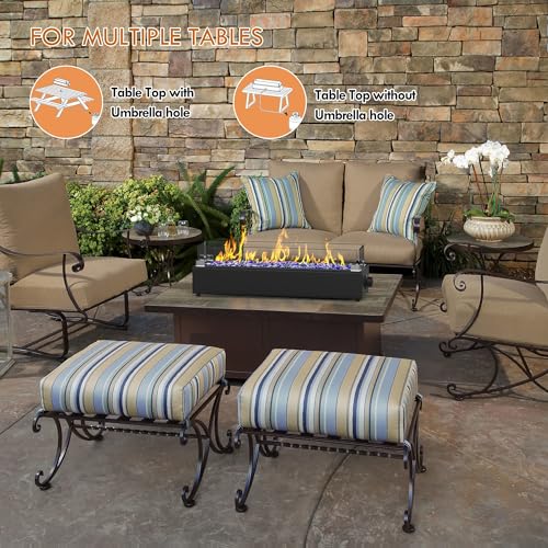Black 28-inch Table Top Propane Fire Pit with Wind Glass Shield U5269