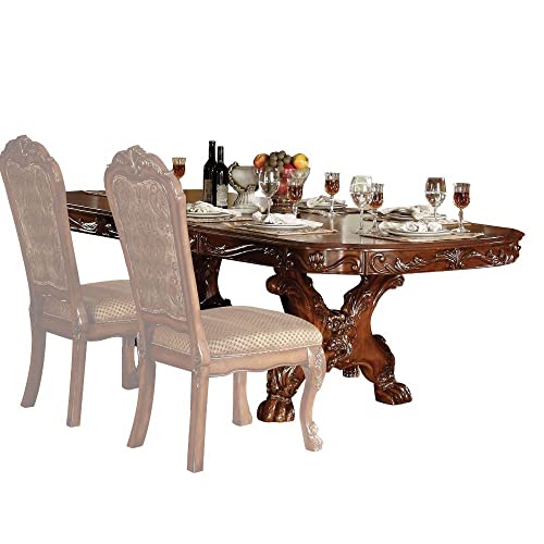 9pc Formal Dining Table Set with 6 Side Chairs and 2 Arm Chairs O496