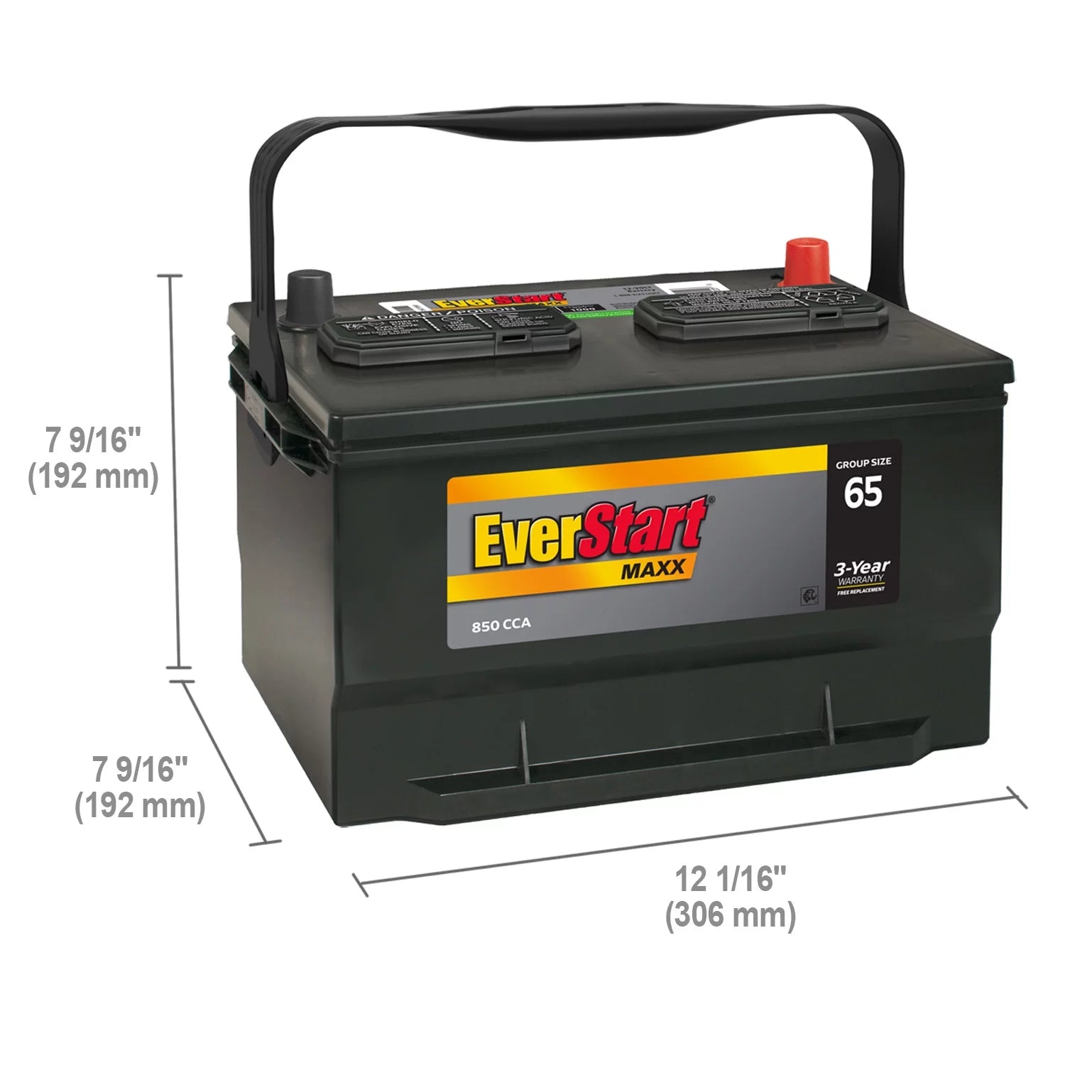 Group Size 65 12 Volt 850 CCA Lead Acid Automotive Battery Q2710