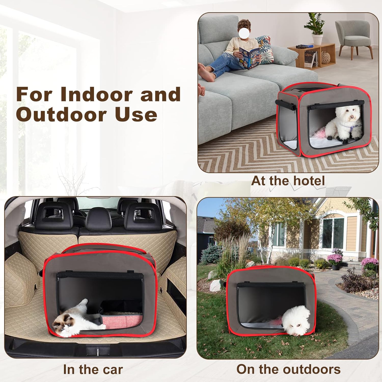 Portable Cat Carrier Collapsible Pet Cage Soft Pop-up Cat Kennel A615420