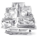 30 Piece Ivory White Porcelain Square Dinnerware Set N577580