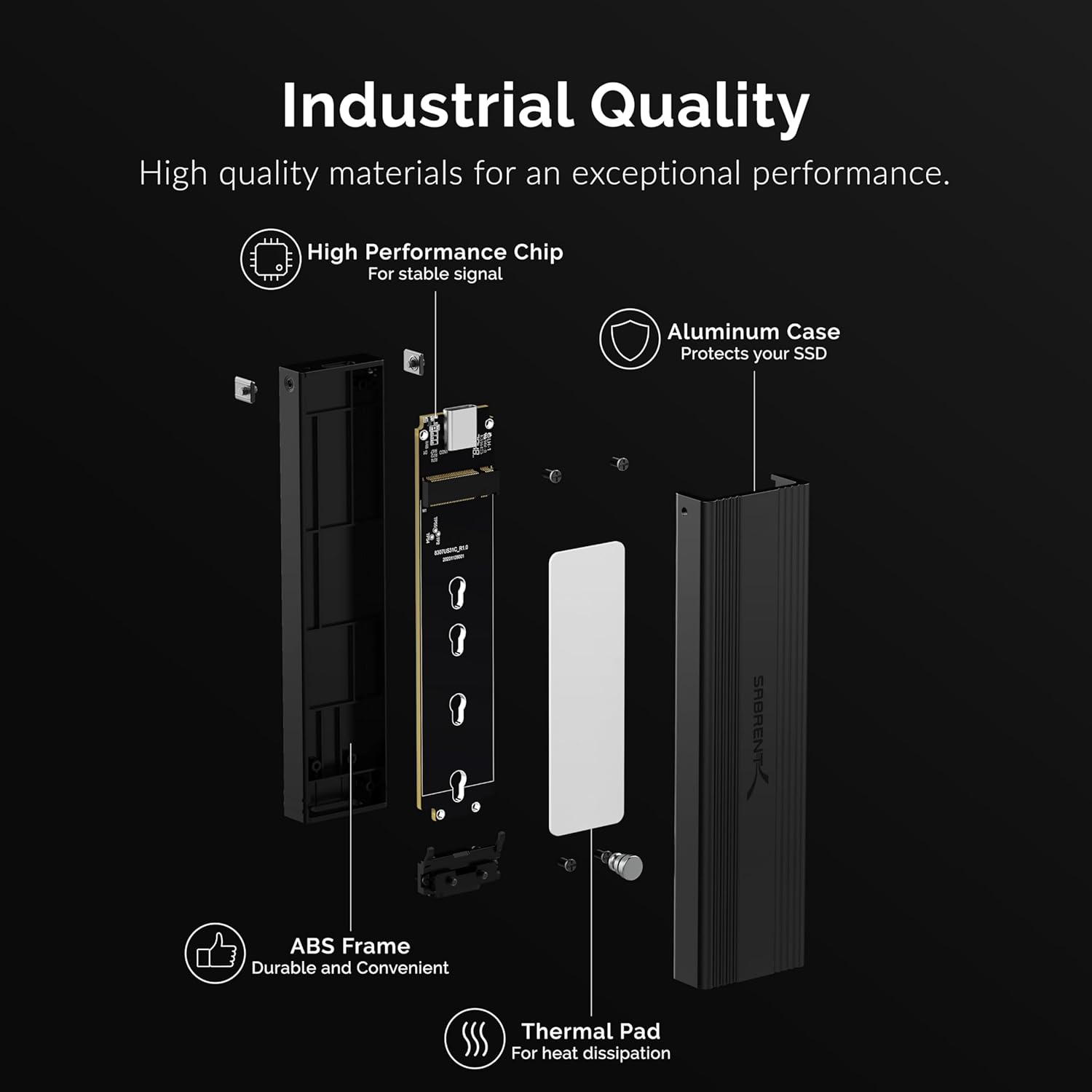 USB 3.2 10Gbps Type C Tool Free Enclosure for M.2 PCIe NVMe and SATA SSDs T93355