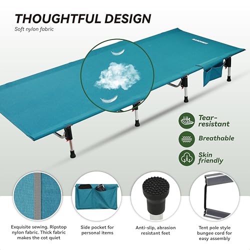 Lightweight Folding Camping Cot Bed with Lever Lock (Black) J274551
