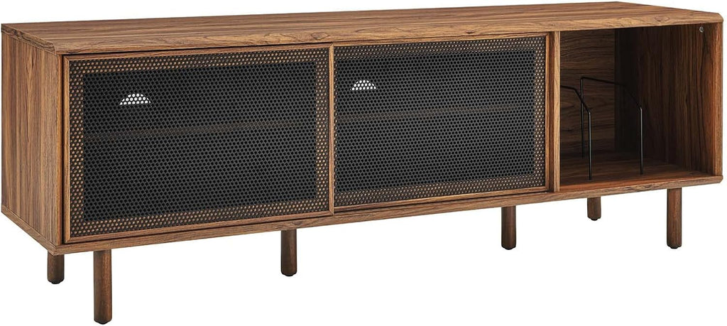 Walnut MDF Particleboard TV and Record Stand U373