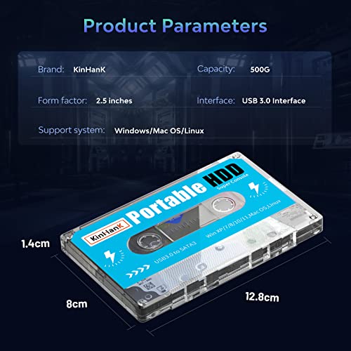 500G Portable External Hard Drive with 111000+ Games J53663