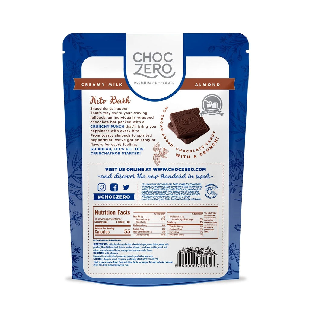 Milk Chocolate Almond Bark, 6 Bars, 1 oz Each Pack of 2 R786425
