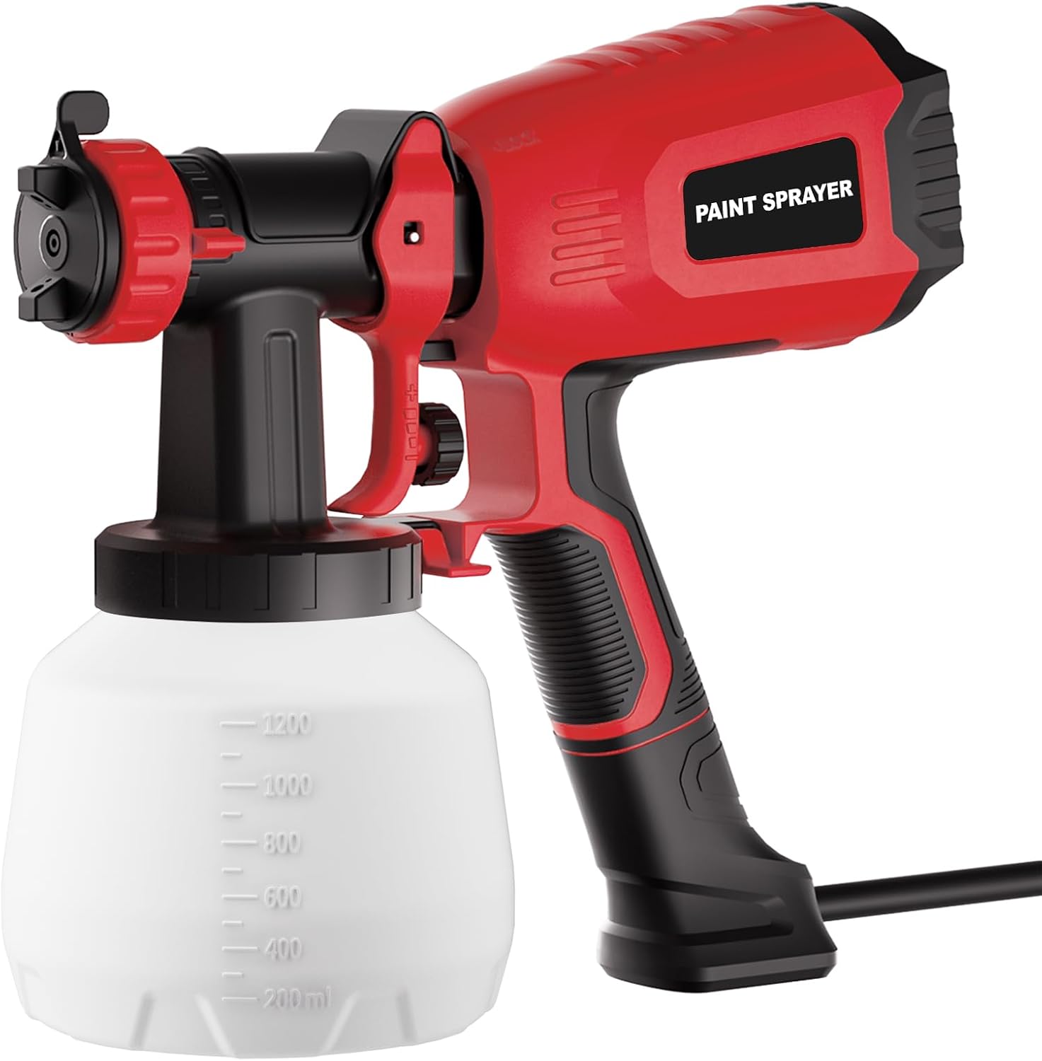 700W Electric Paint Sprayer with 1200ml Container, 4 Nozzles, 3 Patterns (Red) J69992