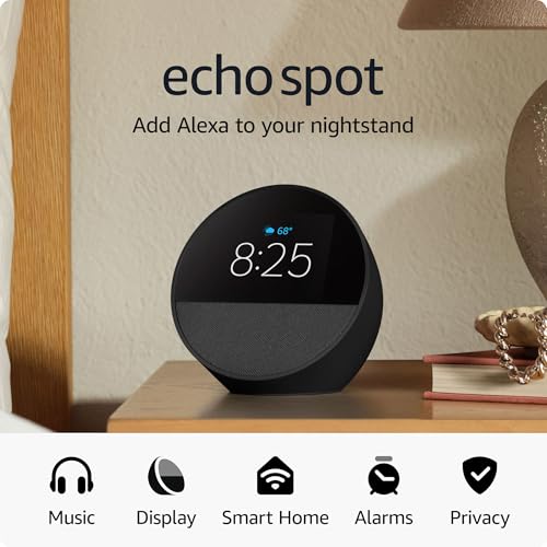 Black Smart Alarm Clock with Alexa I19591